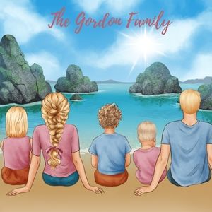 Custom Illustrated Digital Family Portraits